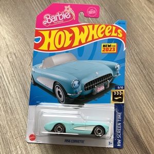 Hot Wheels Car Barbie Movie 1956 Blue Chevy Corvette Convertible Hotwheels New